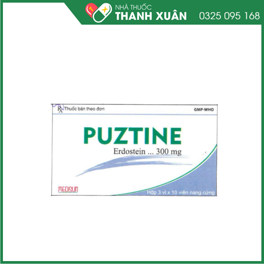 Puztine 300mg điều trị triệu chứng đợt cấp của viêm phế quản mạn tính ở người lớn